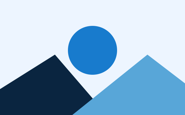 A blue circle above two geometric mountain shapes, used in both example files